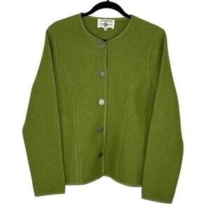 Scheiber Tirol Austria Boiled Wool Jacket BLAZER Olive Green Size 40 US M